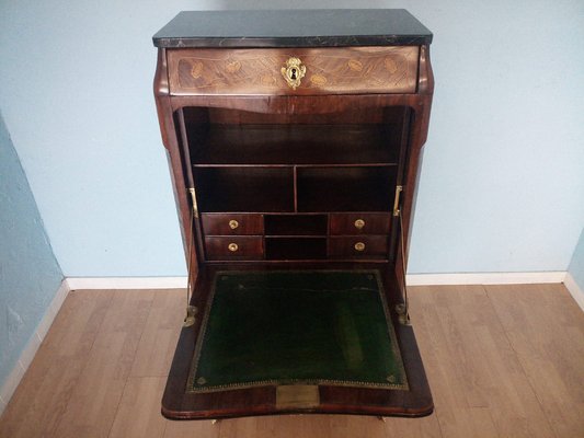 Antique Louis XVI French Secretaire with Brass Applique-BZF-1291851