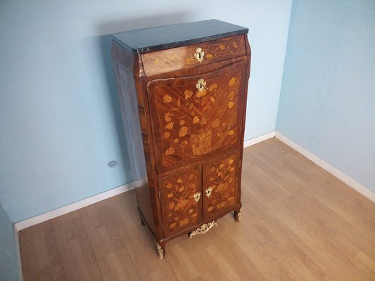 Antique Louis XVI French Secretaire with Brass Applique-BZF-1291851