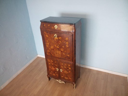 Antique Louis XVI French Secretaire with Brass Applique-BZF-1291851