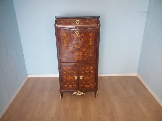 Antique Louis XVI French Secretaire with Brass Applique-BZF-1291851