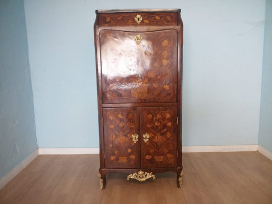 Antique Louis XVI French Secretaire with Brass Applique-BZF-1291851