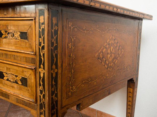 Antique Louis XVI Lombard Desk in Walnut with Maple Inlay Grafts, 18th Century-KKK-1749338