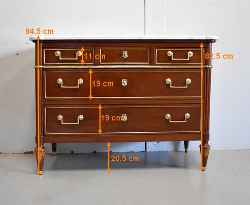 Antique Louis XVI Mahogany Chest of Drawers, Late 18th Century-RVK-885684