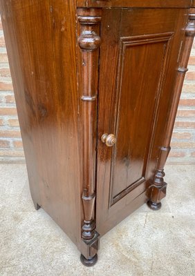 Antique Louis XVI Nightstands with White Marble Tops, 1890s, Set of 2-NOU-1743159