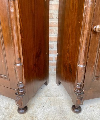 Antique Louis XVI Nightstands with White Marble Tops, 1890s, Set of 2-NOU-1743159