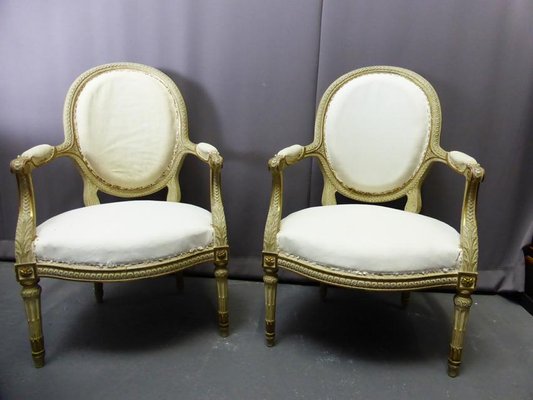 Antique Louis XVI Style Armchairs, Set of 2-WSV-605412