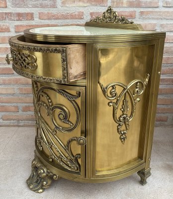 Antique Louis XVI Style Bronze and Brass Showcases or Nightstands, 1890s, Set of 2-NOU-1779651