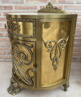 Antique Louis XVI Style Bronze and Brass Showcases or Nightstands, 1890s, Set of 2-NOU-1779651