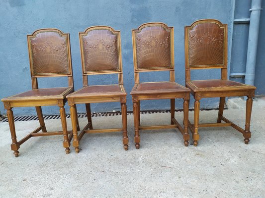 Antique Louis XVI Style Dining Chairs, Set of 4-EAD-736036