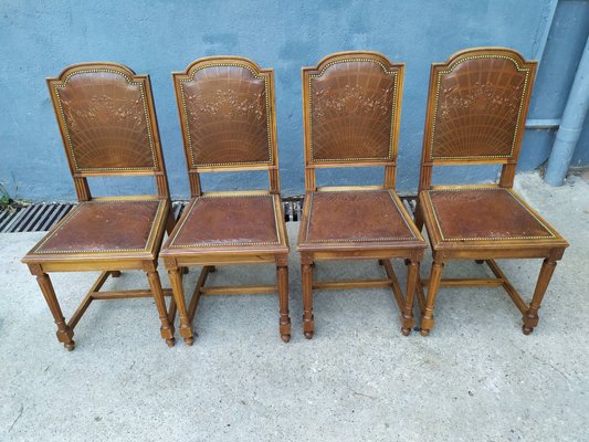 Antique Louis XVI Style Dining Chairs, Set of 4-EAD-736036