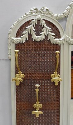 Antique Louis XVI Wall Rack with Mirror & Cannage, 1900s-RVK-601265