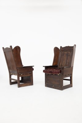 Antique Lounge Chairs in Wood and Fabric, Set of 2-RCE-1183156