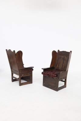 Antique Lounge Chairs in Wood and Fabric, Set of 2-RCE-1183156