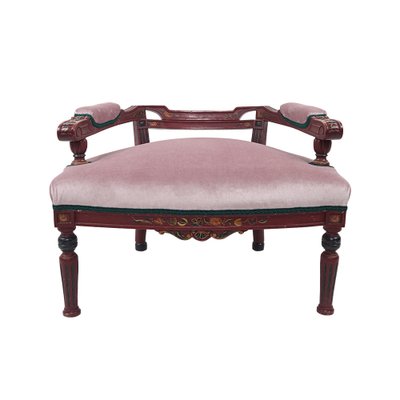 Antique Low Biedermeier Chair with Hindeloopen Paintwork-RY-1702528