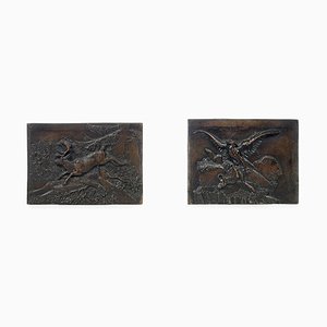 Antique Low Reliefs by Antoine-Louis Barye, Set of 2-NQ-690079