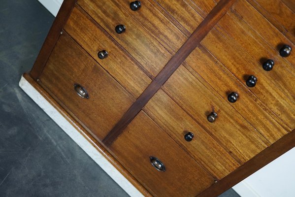 Antique Mahogany and Marble Dentist Cabinet, Amsterdam, 1920s-XO-1107741