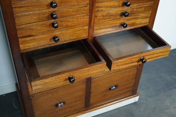 Antique Mahogany and Marble Dentist Cabinet, Amsterdam, 1920s-XO-1107741