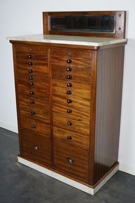 Antique Mahogany and Marble Dentist Cabinet, Amsterdam, 1920s-XO-1107741