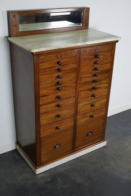 Antique Mahogany and Marble Dentist Cabinet, Amsterdam, 1920s-XO-1107741