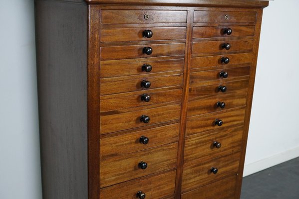 Antique Mahogany and Marble Dentist Cabinet, Amsterdam, 1920s-XO-1107741