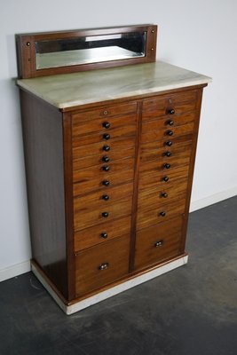 Antique Mahogany and Marble Dentist Cabinet, Amsterdam, 1920s-XO-1107741