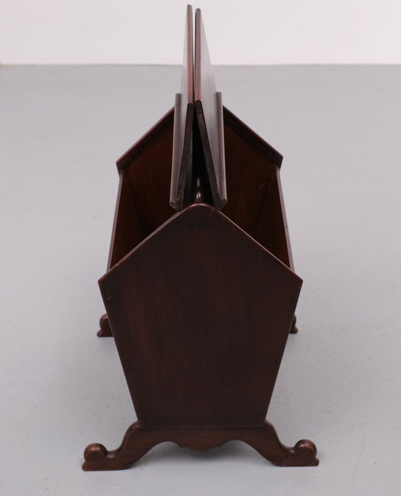 Antique Mahogany Magazine Holder, the Netherlands, 1870s