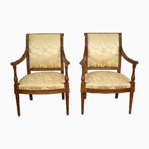 Antique Mahogany & Upholstery Armchairs, Set of 2-RVK-1440655