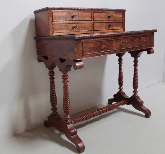 Antique Mahogany Veneer Desk