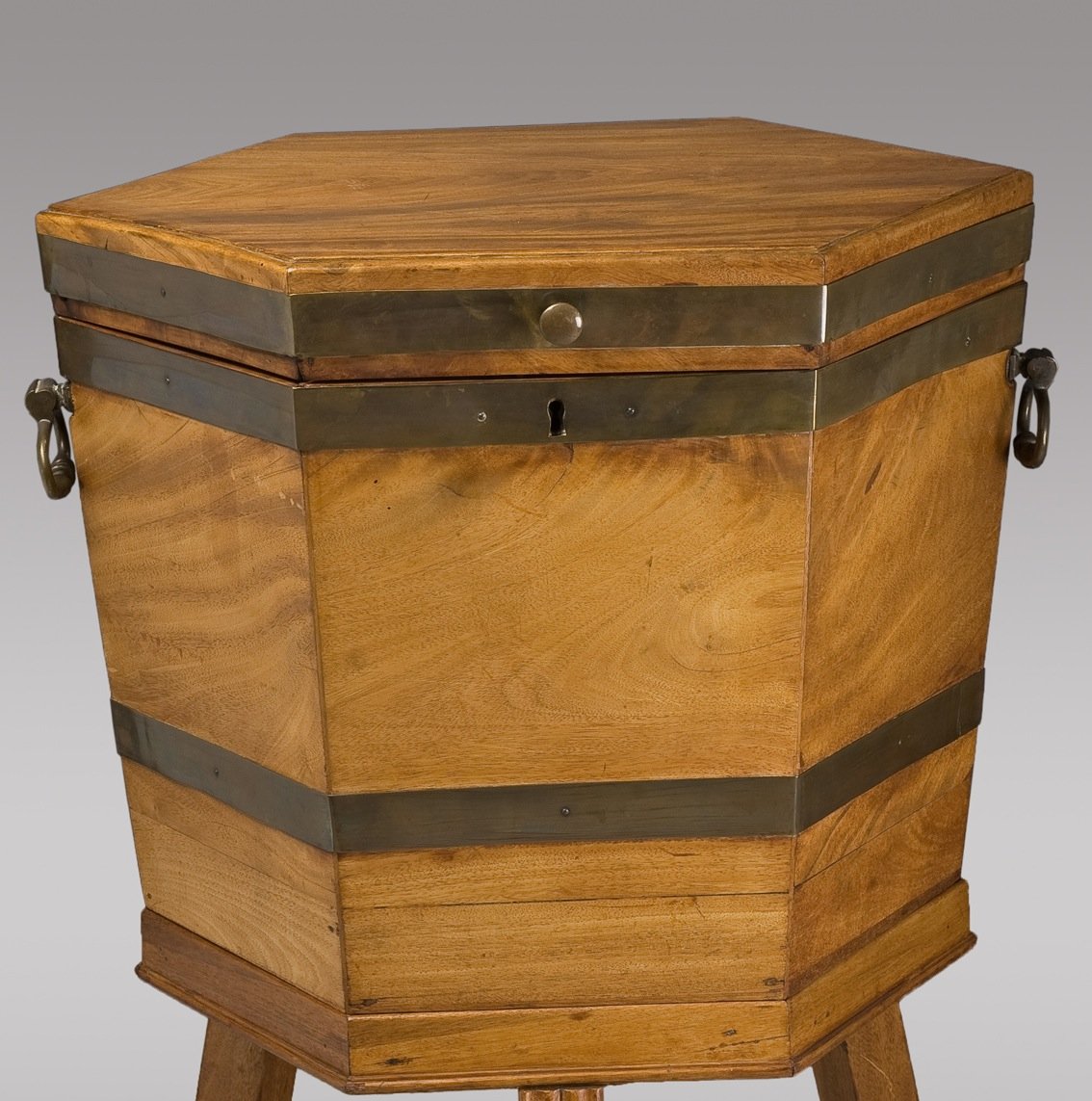 Antique Mahogany Wine Cooler on Stand, 1800s