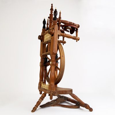 Antique Majestic Spinning Wheel in Ebony Wood-RY-659618