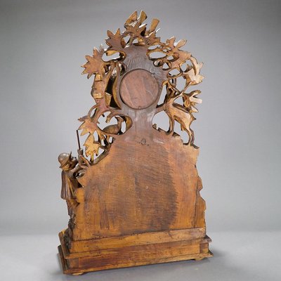 Antique Mantel Clock with Herdsman Family, Goats and Cows-KJP-1149264