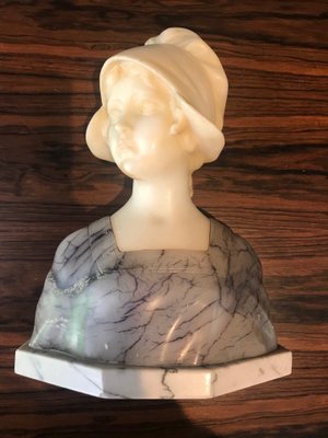 Antique Marble and Alabaster Bust by Gustave van Vaerenbergh-XQY-725969