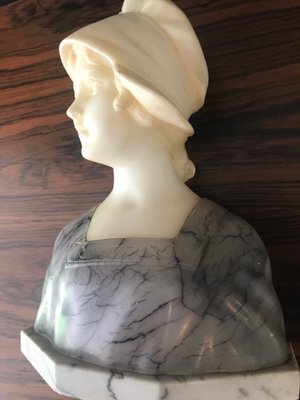 Antique Marble and Alabaster Bust by Gustave van Vaerenbergh-XQY-725969