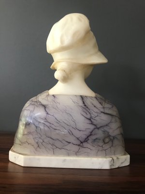 Antique Marble and Alabaster Bust by Gustave van Vaerenbergh-XQY-725969