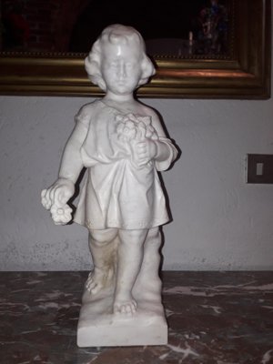 Antique Marble Child Sculpture-AKA-694657