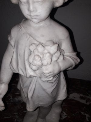 Antique Marble Child Sculpture-AKA-694657