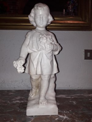 Antique Marble Child Sculpture-AKA-694657