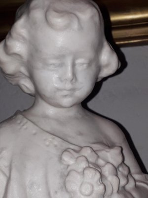 Antique Marble Child Sculpture-AKA-694657