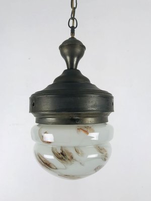 Antique Marble Glass Ceiling Lamp, 1920s-WQJ-827949