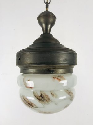 Antique Marble Glass Ceiling Lamp, 1920s-WQJ-827949