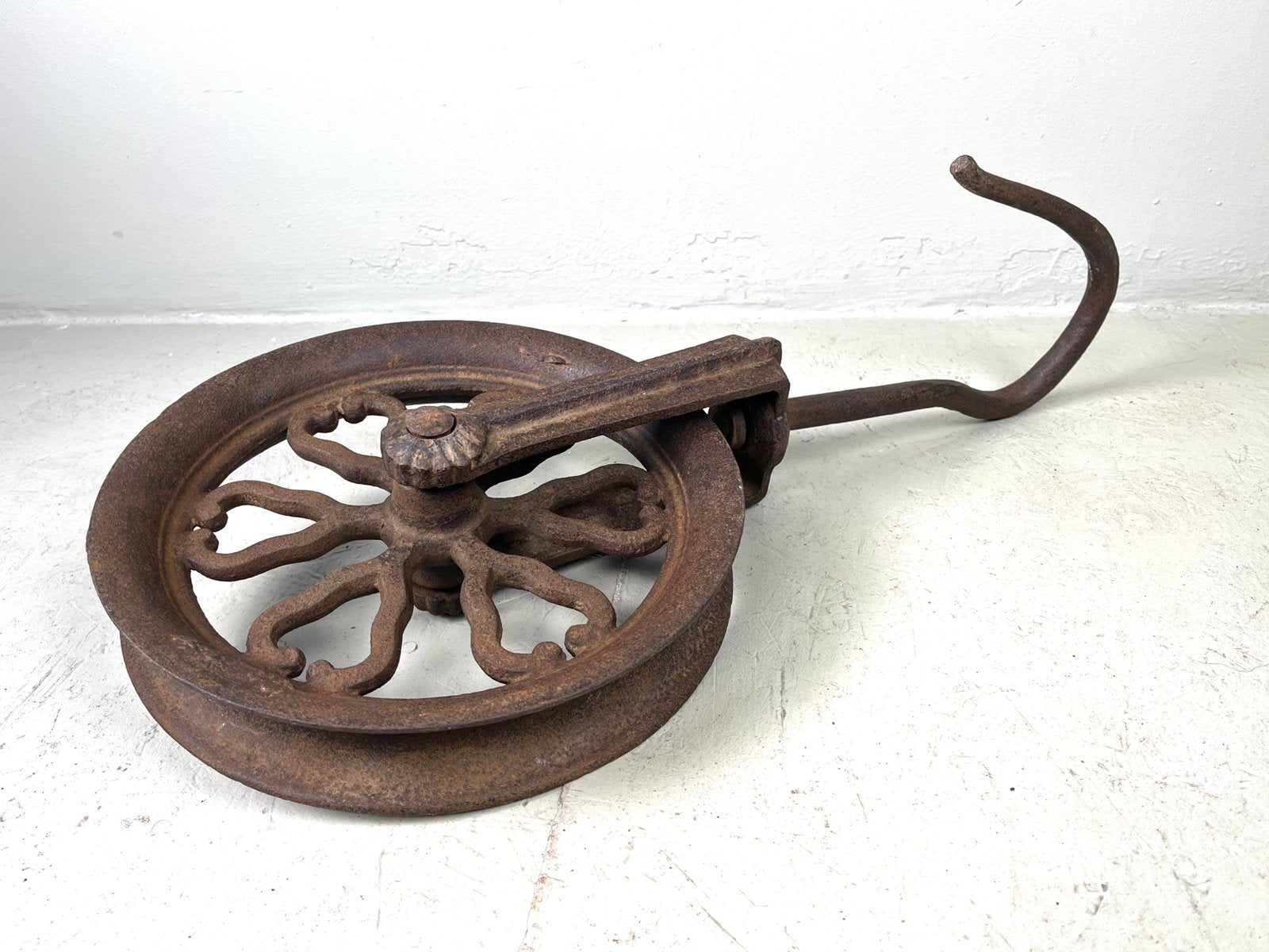 Antique Meiji Era Metal Pulley, Japan, 1890s