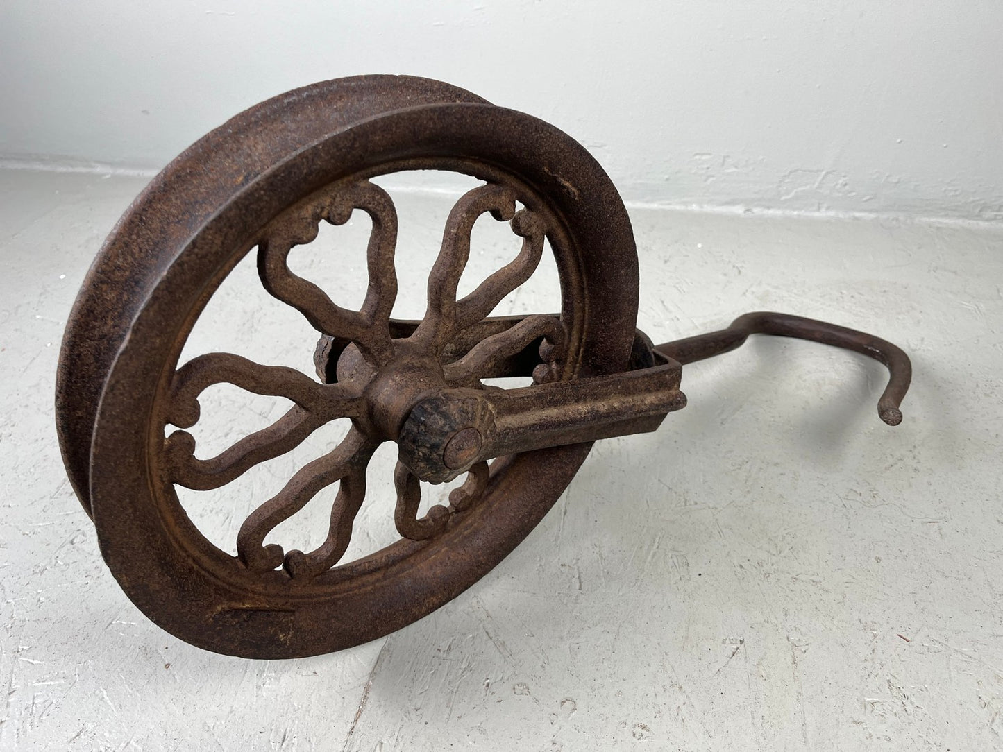 Antique Meiji Era Metal Pulley, Japan, 1890s