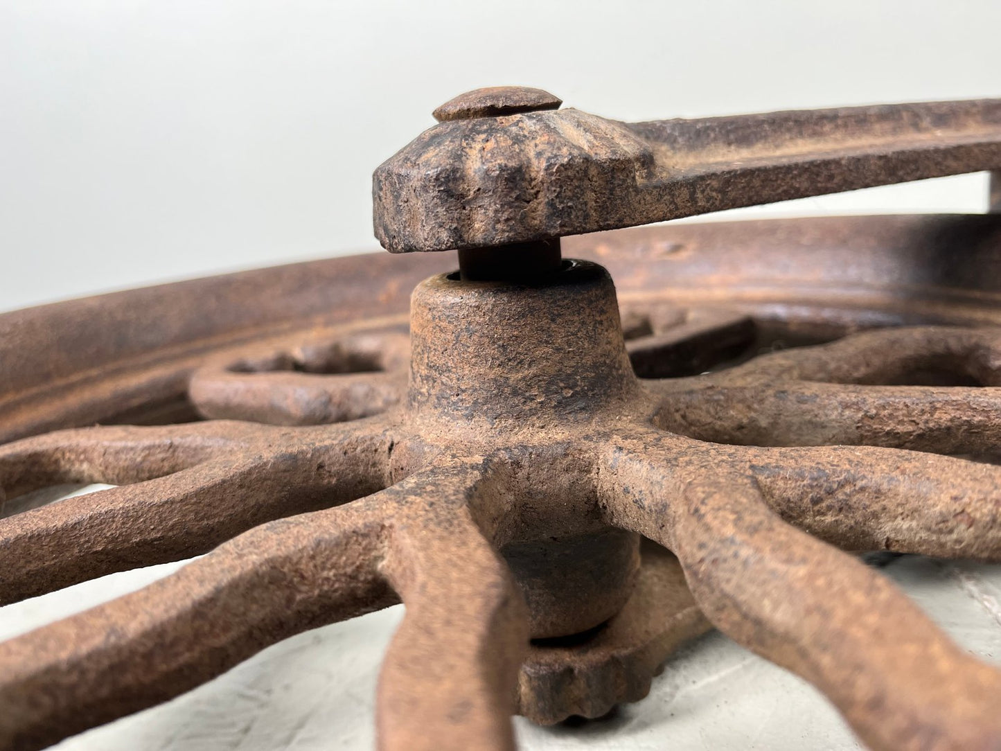 Antique Meiji Era Metal Pulley, Japan, 1890s