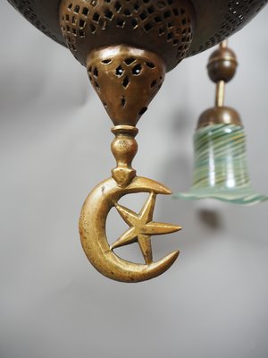 Antique Middle Eastern Islamic Brass Hanging Lamp-UZN-1389540