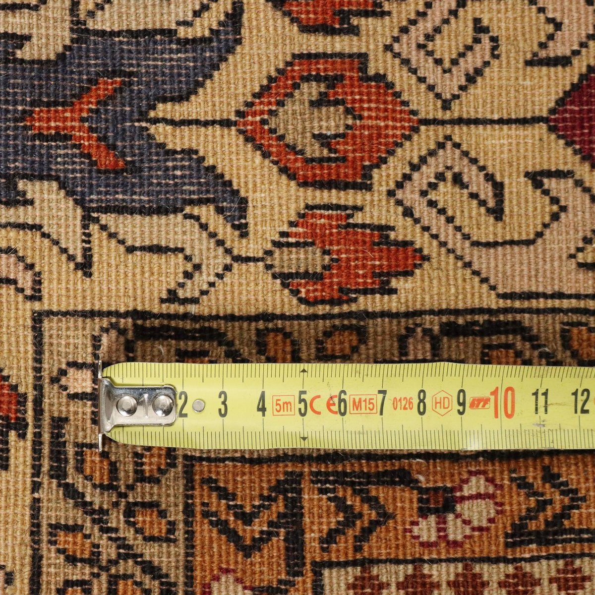 Antique Middle Eastern Rug in Cotton & Wool