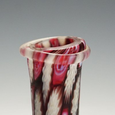 Antique Millefiori Jar in Red and White Murano from Fratelli Toso, 1910-KJP-1343305