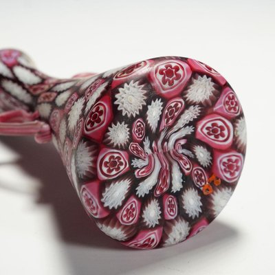 Antique Millefiori Jar in Red and White Murano from Fratelli Toso, 1910-KJP-1343305