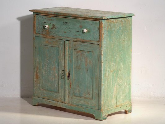 Antique Mint Green Two-Door Dresser, 1920s-ZNJ-1994790