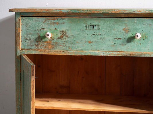 Antique Mint Green Two-Door Dresser, 1920s-ZNJ-1994790