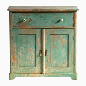 Antique Mint Green Two-Door Dresser, 1920s-ZNJ-1994790